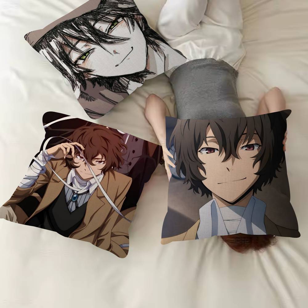 Bungo Stray Dogs Nakahara Chuya Pillow Case For Home Bedroom Car Office Decoration Living Room Sofa Cushion Cover Suitable