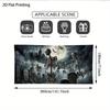 One Halloween garage door decoration - Skull haunted house and Bat cemetery scenezyc