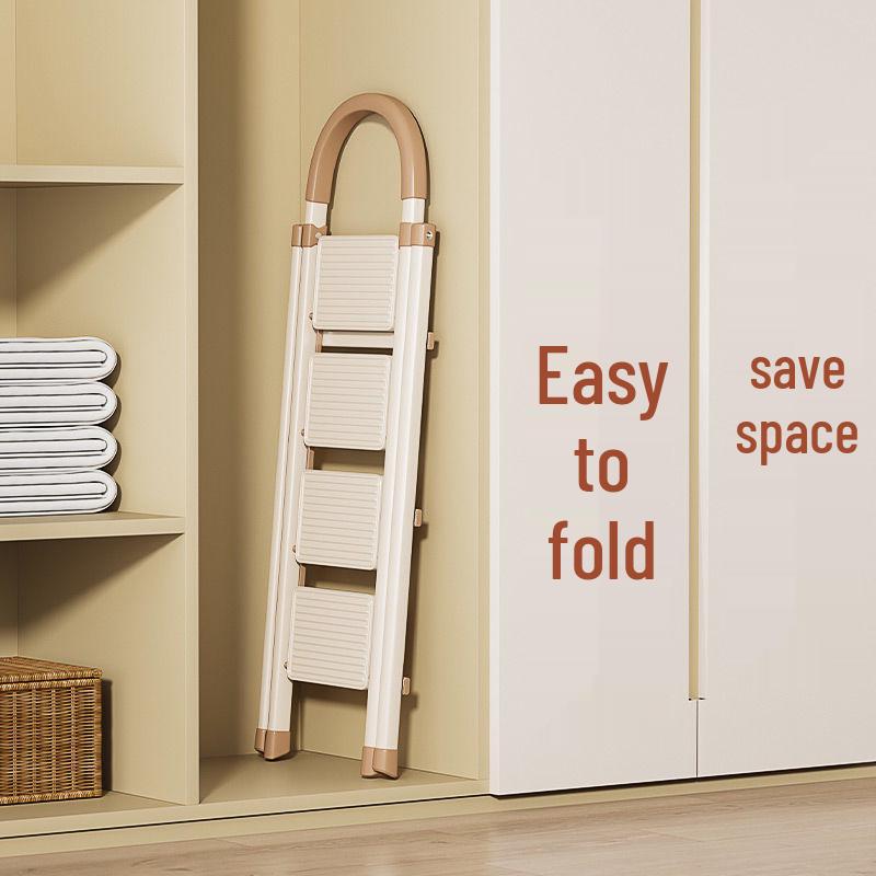 Compact Folding Telescopic A-Frame Ladder: Portable, Lightweight, Multi-functional, Indoor Use.