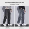 Men's High-End Retro Straight Jeans - Elastic, Thickened, Plus Velvet, Casual Long Pants for Autumn and Winter