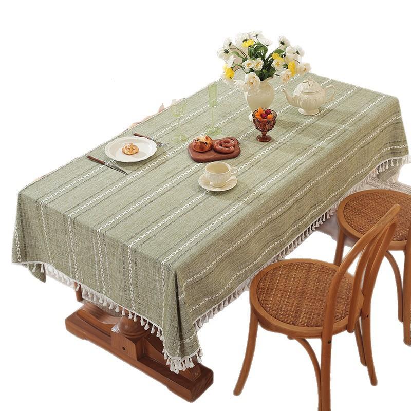 Popular Household Dining Table Tablecloth Decoration Imitation Cotton And Linen Coffee Table Towel Square Hollow Embroidered Tablecloth