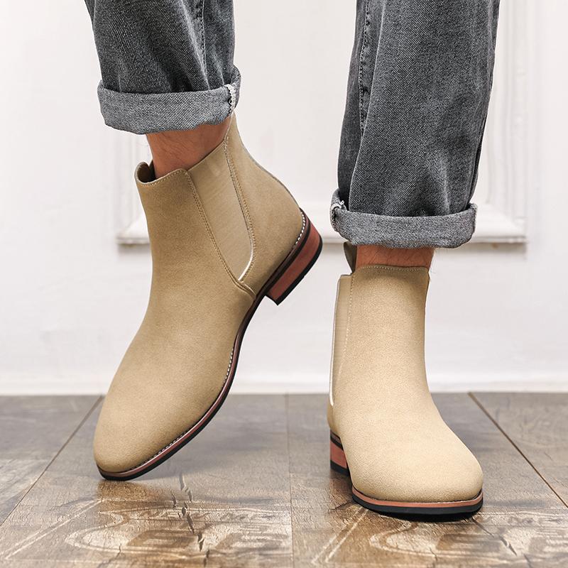 Fashion Classic Men Fashion Chelsea Shoes High-top Korean-style Versatile Business Boots European American Ankle Boots Men Sizes 38-46