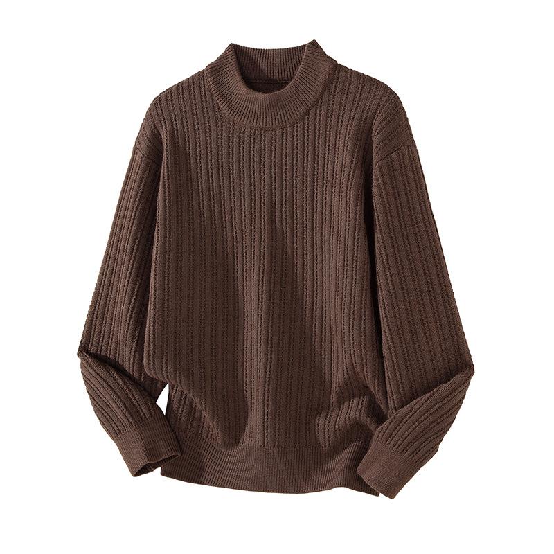 Mu Yuan Unisex Korean-Style Vertical Stripe Knit Sweater - Autumn/Winter L (120-140 jin)