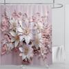3D Flower Shower Curtain Set Colorful Printing Design Fabric Bathroom Decoration Waterproof Washable Shower Curtain With Hooks