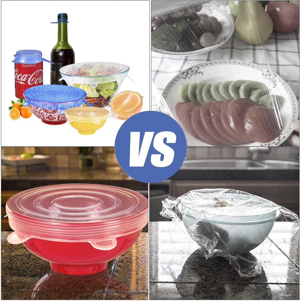 RSINC Mikrowellengeeignete Silikon-Stretchdeckel, Wiederverwendbare Flexible Abdeckungen für Schüsseln B07RYB4M55