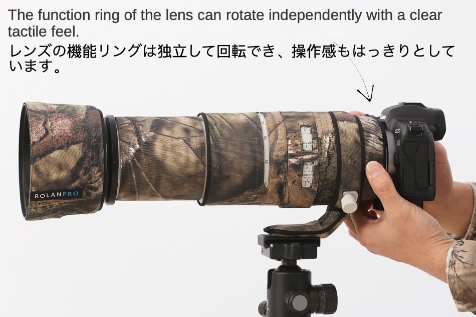 ROLANPRO Waterproof Lens Cover for Canon RF USM Camouflage Rain Cover 100-500mm F/4.5-7.1 L, - #39, Grass-Proof