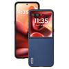 ABEEL For Motorola Razr 60 Ultra 5G Case Electroplating Edge Genuine Cow Leather+PC Phone Cover