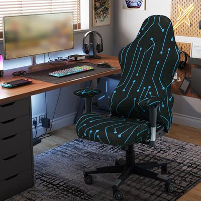 1 Set Husă Scaun de Birou și Gaming, Huse Elastice pentru Brațe, Husă Scaun Calculator Elastică Rotativă Reglabilă Universală Protector Moale Splicover