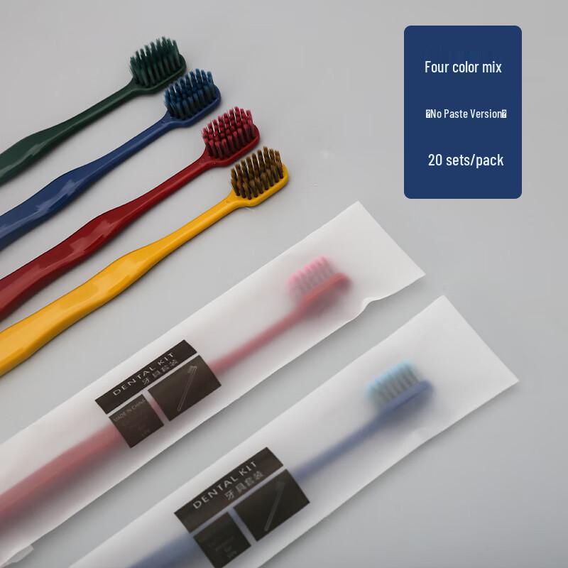 Premium Disposable Toothbrushes, 20-Pack, Assorted Colors