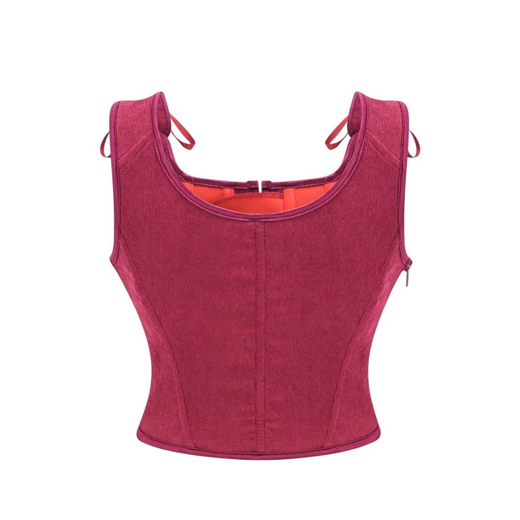 Chaleco Verde Victoriano Vintage Femenino Cierre Lateral y Cordones Delanteros Tank Corsé Punk Gótico Ropa Sexy Corselet Feminino