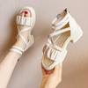 Platform Roman Sandals Women's 2025 Summer New Comfortable and Versatile Outside Breathable Sandals High Sense
