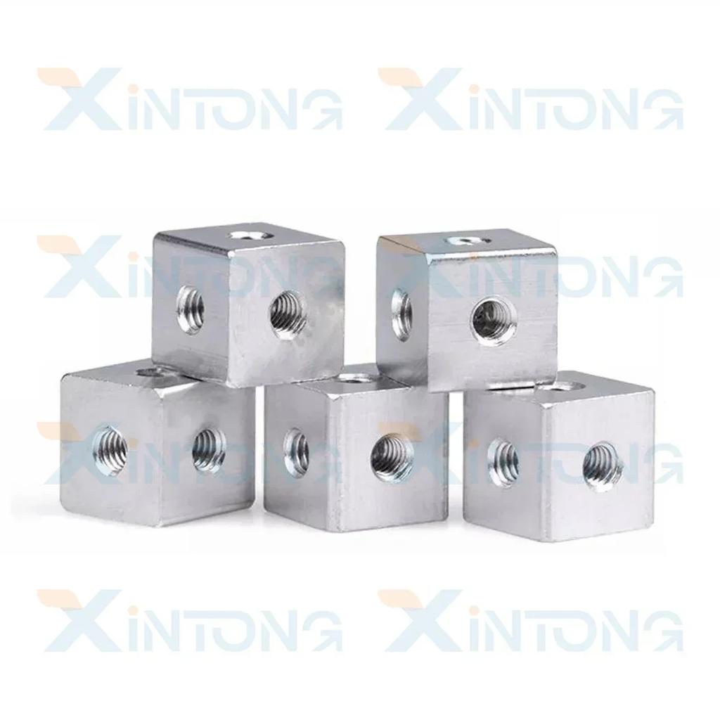 10Pcs M3 X 10 X 10 X 6mm/10mm Cube Connector Aluminium Alloy Anodized Fixing Bracket 6 Way Square Spacer Standoff Tee