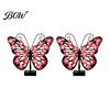 Outdoor Solar Butterfly Sculpture 2Pcs Lights Metal Wall Decor, IP65 Waterproof Hanging Lights, Art for Garden Fence Patio Porch Yard Balcony