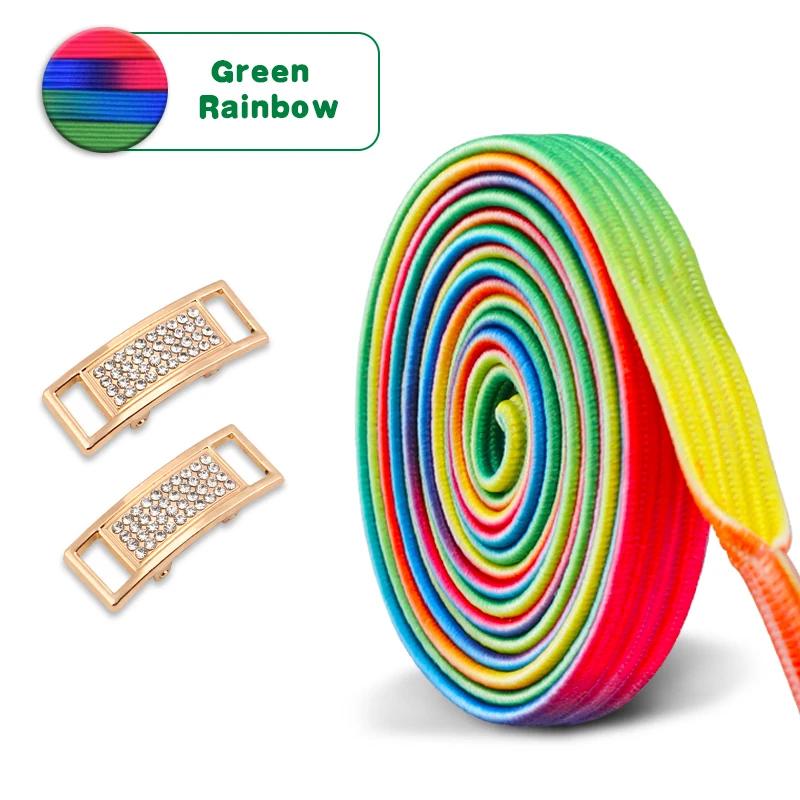 New Diamond Lock Shoelaces Without Ties Glitter Elastic Laces Sneakers Tennis No Tie Shoe Laces Flat Shoelace Shoes Accessories