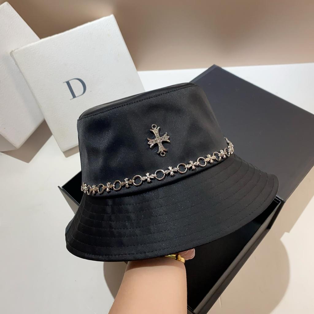 European Station Handmade Cross Chain Basin Hat Paris Tide Brand Acetate Bucket Hat Autumn Men'S And Women'S Casual Hat