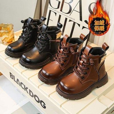 Jungen Martin Stiefel 2025 Winter neue Kinder Samt Wenzhou Lederschuhe Kinder warme Baumwollschuhe