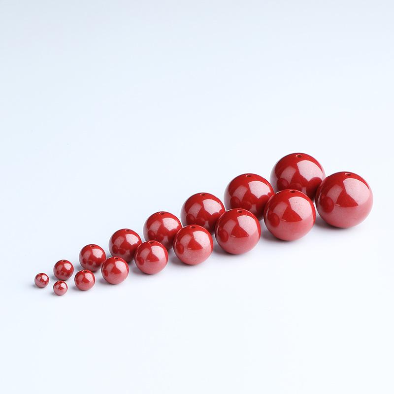High-Content Raw Cinnabar Beads – Red Sand, Purple Sand Loose Beads, Round Beads for DIY Bracelet Chains, Imperial Sand Spacer Beads.