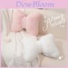 Modern Minimalist Bow Plush Throw Pillow With Embroidered Bunny Bow For Living Room Decor