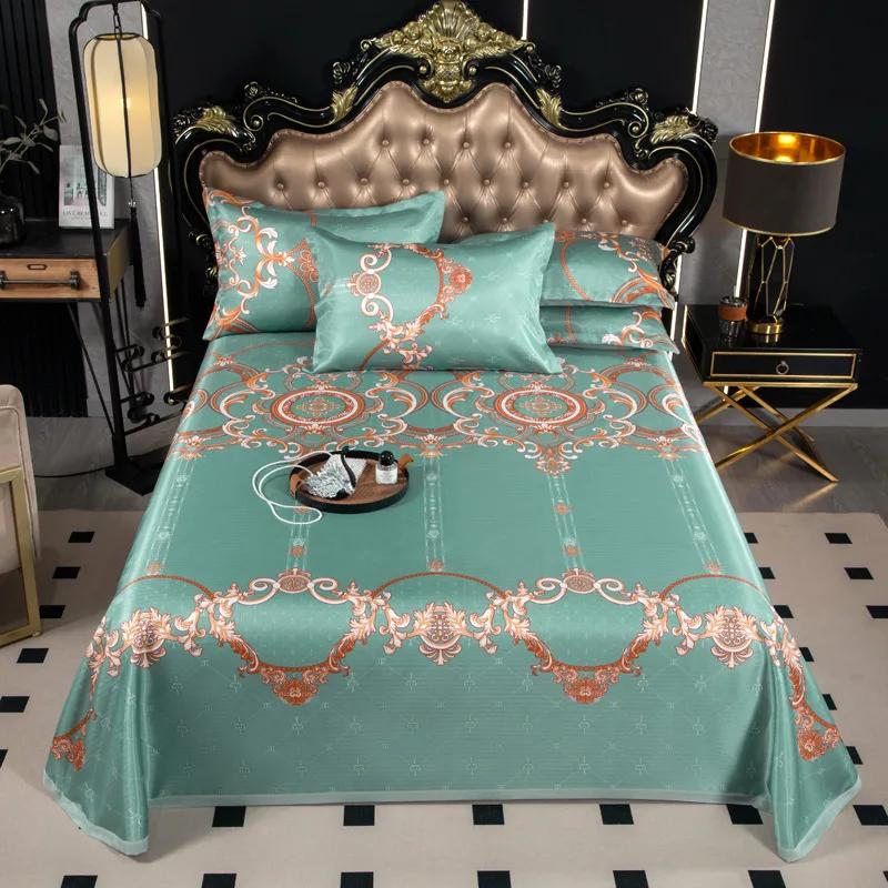 

Lce Silk Mat 230x250cm Three-piece Printed Air Conditioning Mat Machine Washable Naked Sleeping Mat 230x250cm 3pcs