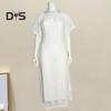 Stunning Summer Lace Dress Elegant Comfortable Eye Catching V Neck Mid Waist Ladies Dress Summer Accessories