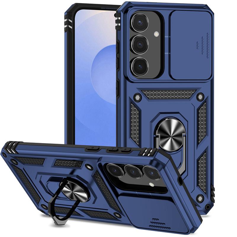 For Samsung Galaxy S25 FE 5G Case Slide Camera Lens Protect Armor Phone Case For Galaxy S 25 FE S25FE Magnetic Holder Ring Cover