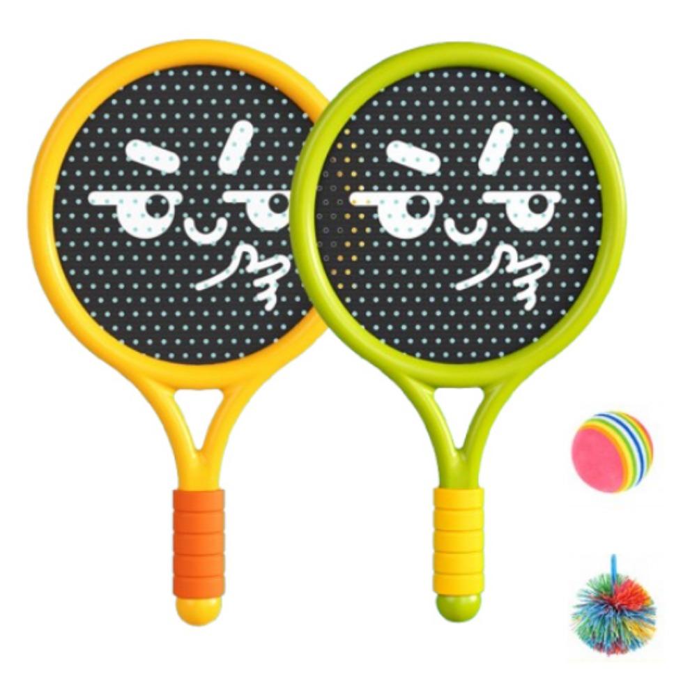 2Pcs Shock Absorbing Children's Badminton Racket Portable Lightweight Badminton Racket Set With Ball Soft Grip Sports Game Toys