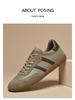 Men's Korean Style Low-Top Genuine Leather Canvas Board Shoes: Casual Flat Bottom Sports Shoes for Spring & Autumn