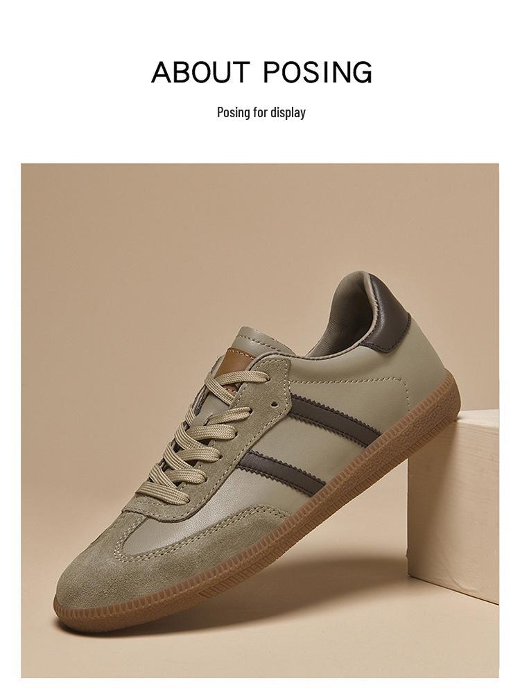 Men's Korean Style Low-Top Genuine Leather Canvas Board Shoes: Casual Flat Bottom Sports Shoes for Spring & Autumn