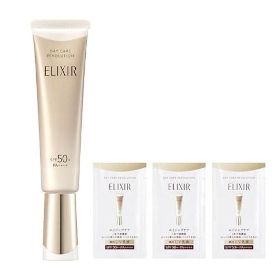 Elixir UV Γαλάκτωμα Ημερήσια Φροντίδα Επανάσταση +ba Μοντέλο 2025 Θήκη Αυξημένο Σετ 35ml + 3 Συσκευασίες Ημι-φάρμακο SPF50+PA++++ Πρωινή Χρήση Βάση Μακιγιάζ Ημέρας