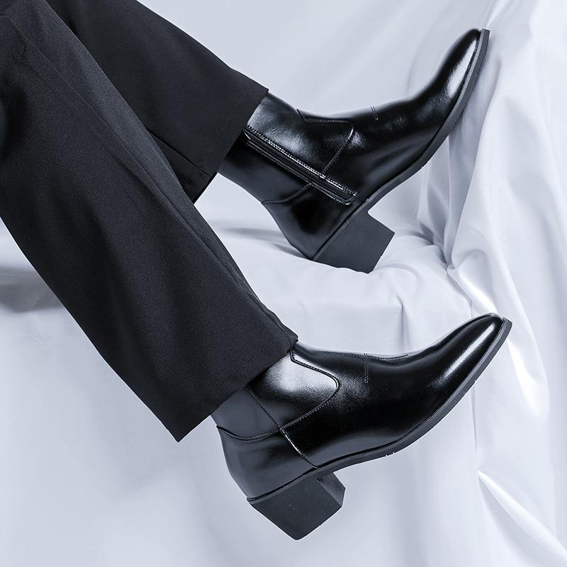 Fashion Brand Men's Boots Fashion Chelsea Boot Luxury Leather Botas Black Classic Business Dress Boots Casual Ankle Boots for Men Botas