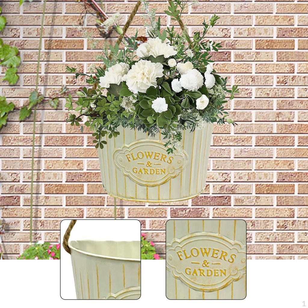 Creative Semi-circular Hanging Flower Pot Wall Planter with Rope for Home Decor Housewarming