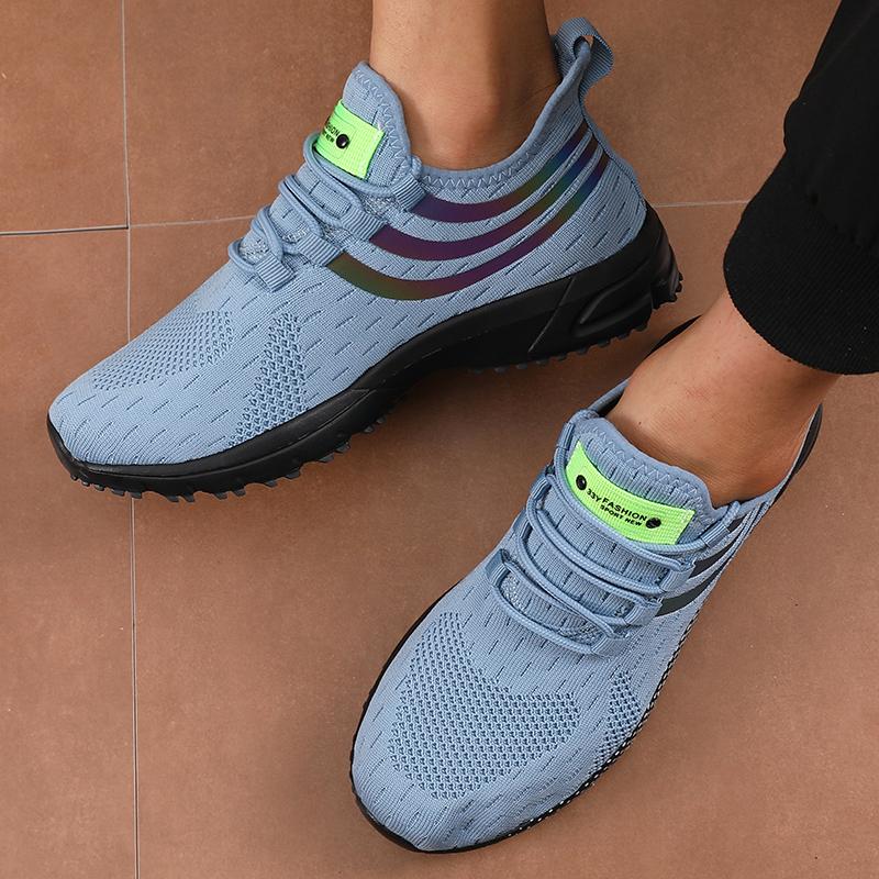 Men's Running Shoes Woven Mesh Breathable Shoes Summer New Sports Leisure Shoes Lightweight Comfortable Non Slip Travel Shoes