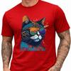 Cat With Sunglasses T Shirt Funny Cool Cat Lover Retro Colorful Graphic Tee