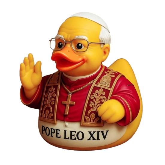 Pope Leo XIV Duck Resin Pope Catholic Duck Figurine Religious Desktop Catholic Duck Statue Keepsake Gift for Friends