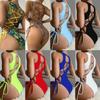 2025 Stylish Backless Lace-Up One-Piece Swimsuit