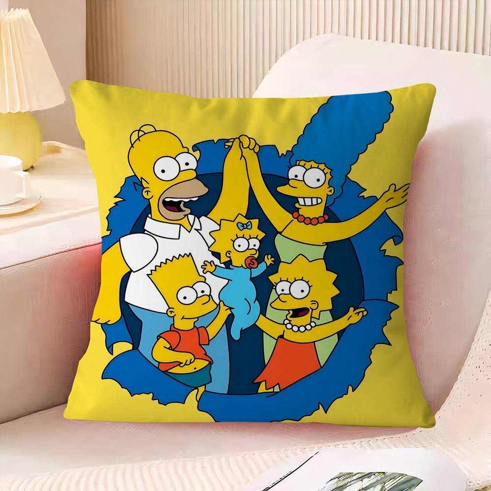 Animation The S-Simpsons Cushion Cover Car Throw Pillow Case For Sofa Car Christmas Gift 40x40cm 45x45cm