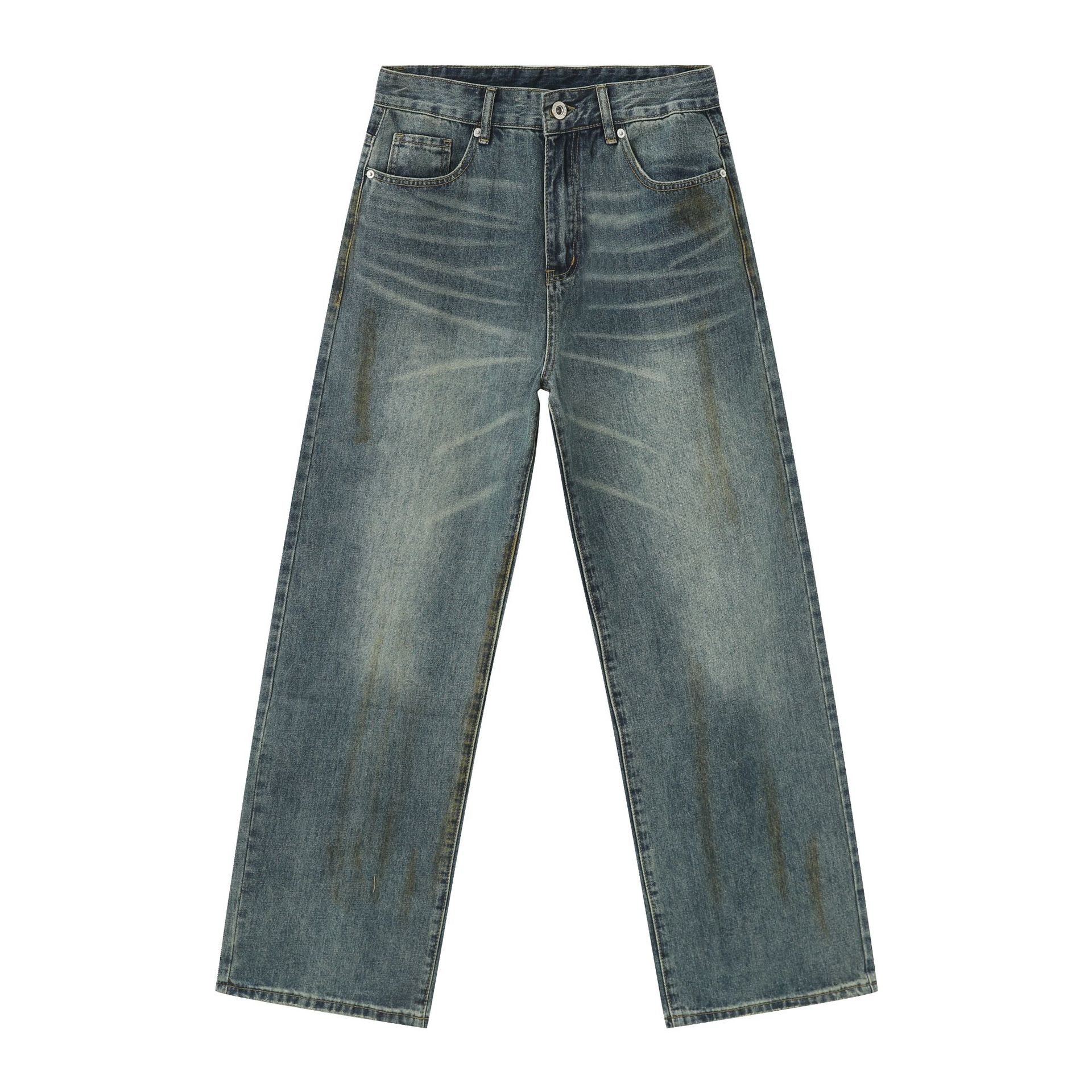 

Длинные брюки, винтажные старые джинсы, мужские, повседневные, свободные, универсальные, широкие брюки, прямые, свободные джинсы для мужчин, модные и удобные XL синий