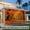 A theme background fabric for the autumn forest path, with a rich atmosphere, for decoration.