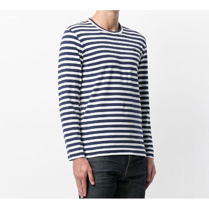Comme des Garçons PLAY COMME des GARCONS PLAY Small Logo Stripe Long Sleeves Tee 'Blue White Men's AZ-T210-051-1