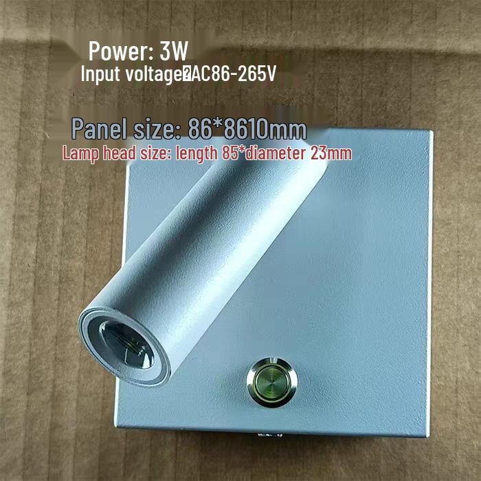 

86 Box Recessed Bedside Reading Light with Rotating Spotlight and Switch for Bedroom or Hotel Use Cool Light