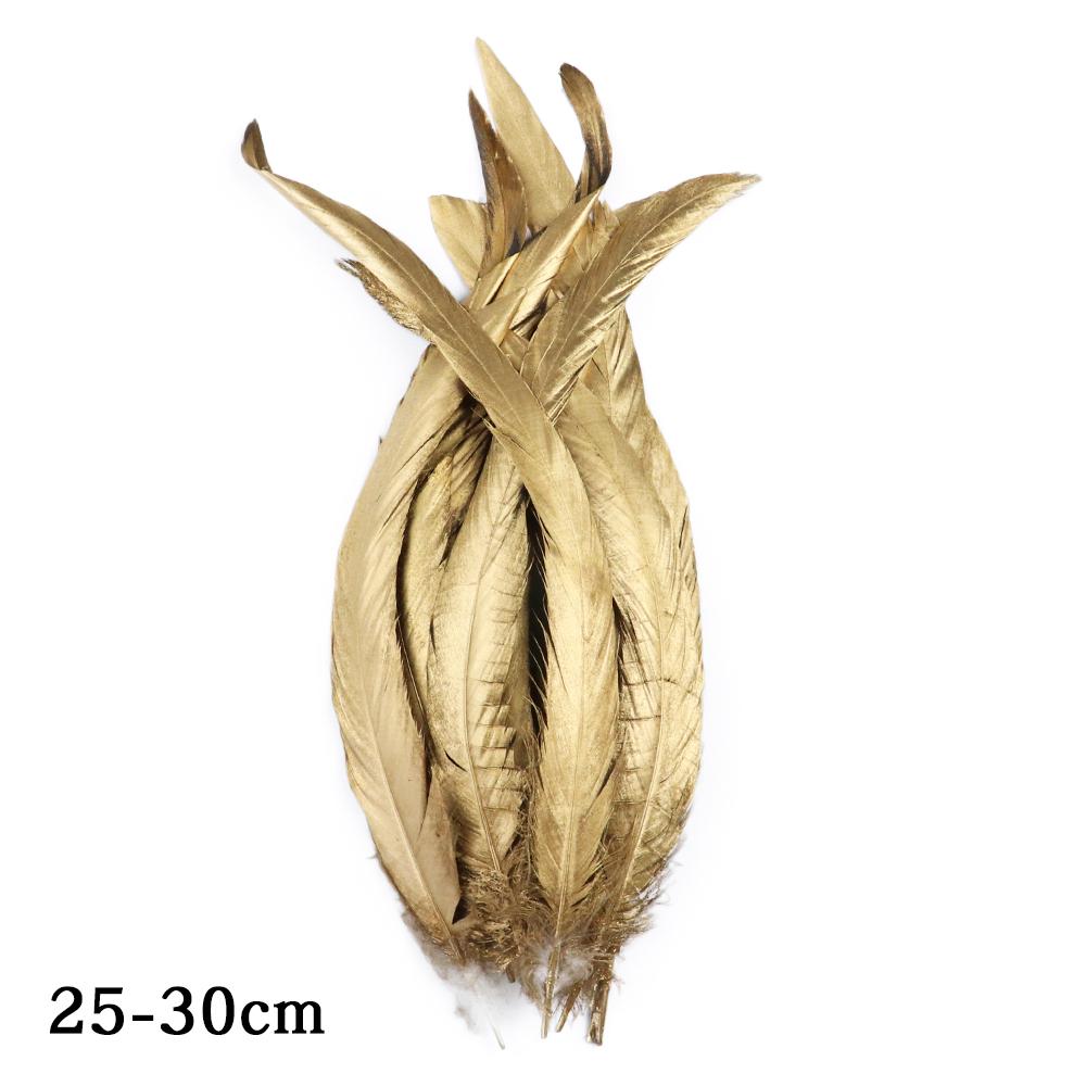 10-500 Gold Goose Rooster Feathers For Crafts Wedding Party Home Decoration Jewelry Making Plumes Diy Supplies