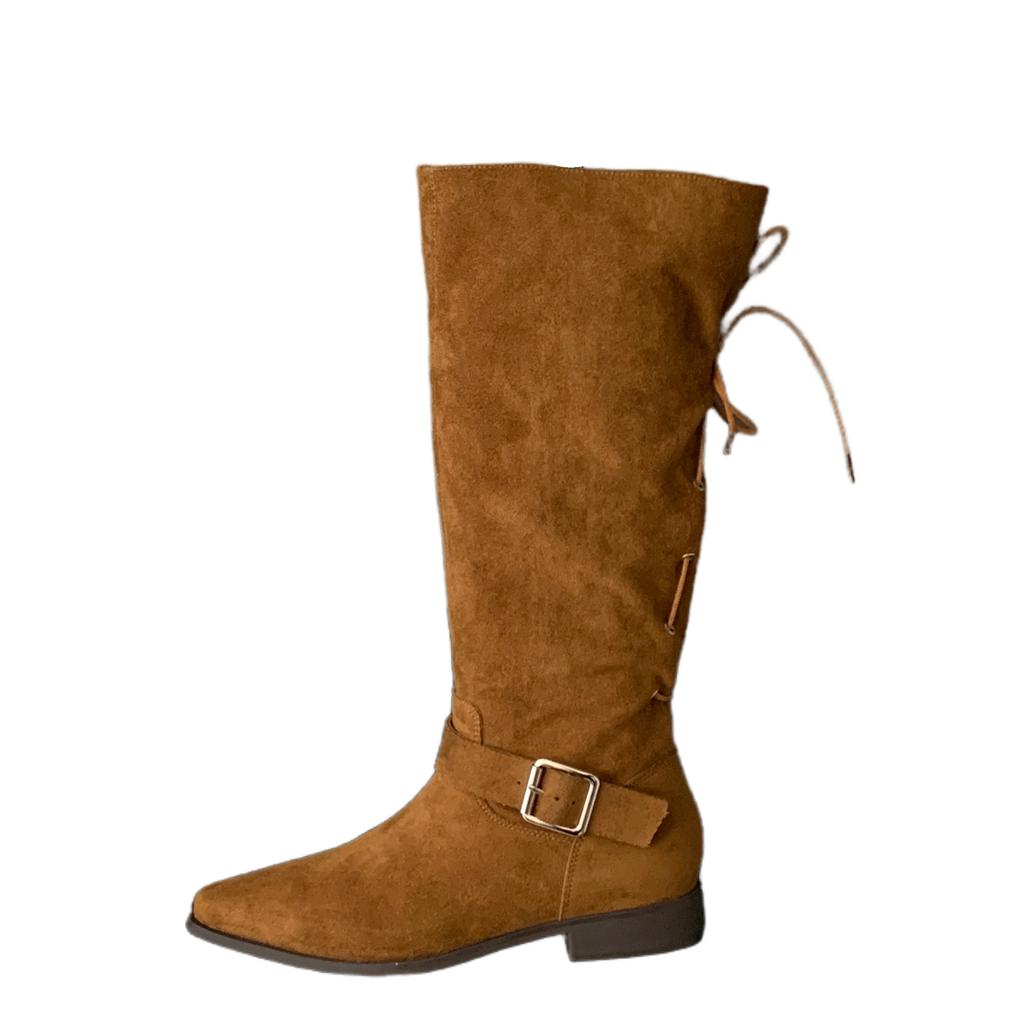 Maillard pointed boots Korean giant modified legs suede can be stacked