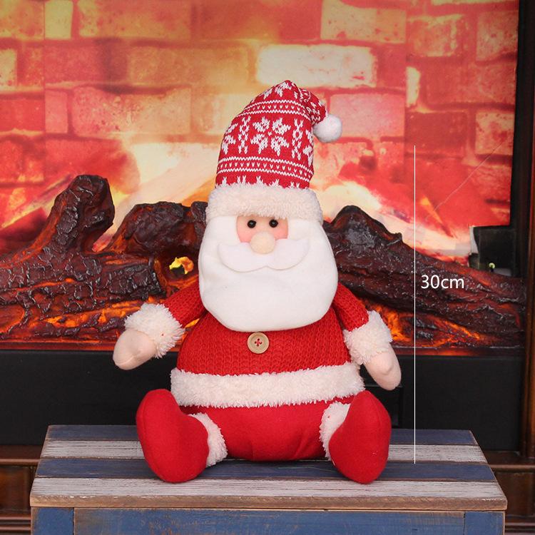 Cross-border Christmas Explosions Standing Retractable Santa Claus Snowman Elk Deer Fabric Doll Doll