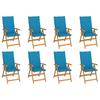 Day and Night - Day and Night Reclining Garden Chairs with Cushions 8 Pcs Solid Teak