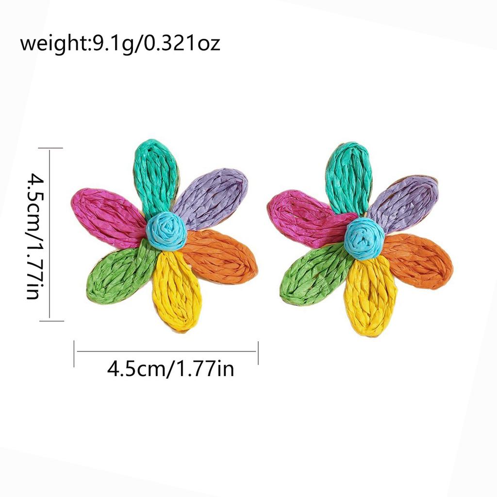 Weaving Flower Earrings For Women, Niche Flower Petals Bohemian Vacation Style Jewelry Gift