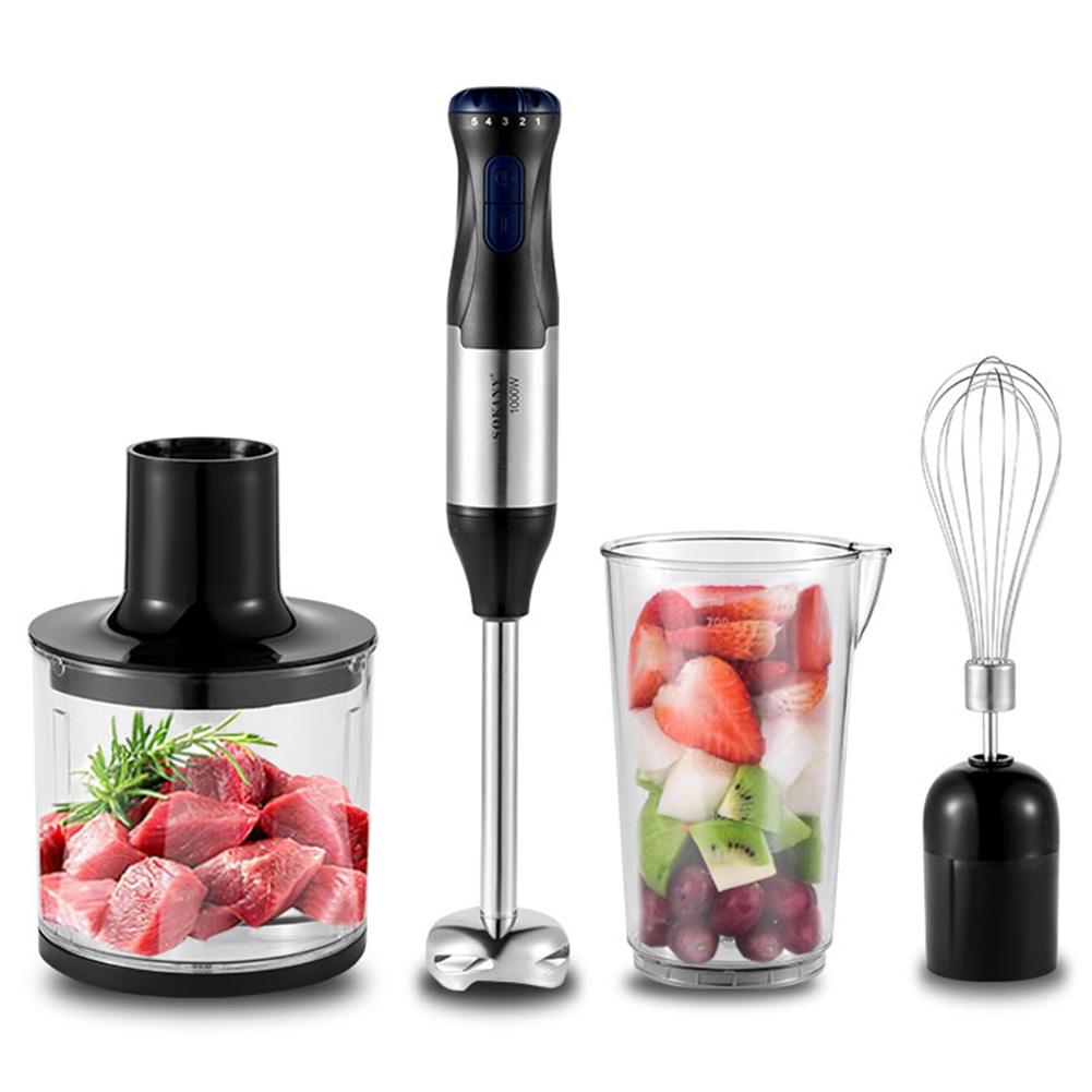 4-in-1 Handheld Electric Food Mixer Small Electric Hand Mixer Cordless Electric Whisk Rechargeable for Dicing Mincing and Puree China Mainland