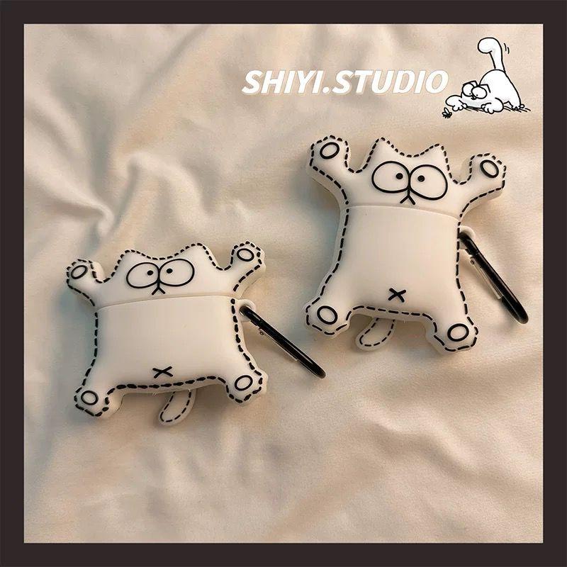 

Чехол для Vivotws4 с Саймоном Котом Vivotws3e/3i Чехол для Bluetooth-наушников Iqootws1i/1E Силиконовые чехлы для наушников Vivotwsa3 Ударопрочный Iqootwsair2 vivo TWS 3e/3i Simon s Cat [Send Iron Hook]]