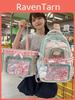 Fresh Sweet Transparent Backpack With Waterresistant Nylon For School Girls