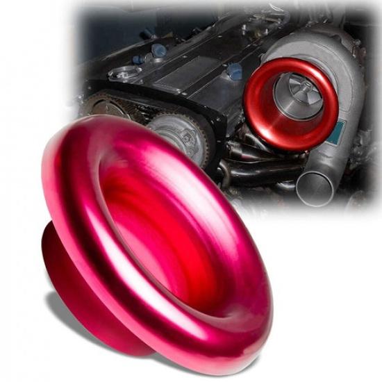 1x Red 3  Inlet Bellmouth Velocity Stack Adapter Car Turbo Air Intake Horn Cover