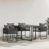 VidaXL Chaises de Jardin avec Coussins 4 pcs Noir Rattan Poly 42003027